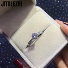 925 Sterling Silver Zircon Adjustable Engagement Ring Wedding Jewelry