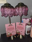 New Rare Strawberry Shortcake Touch  Lamp Pink Glass Flower Shade Brass Base