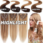 Long-short Clip In 100  Human Hair Extensions Real Remy Hair Full Head 8 Pieces
