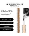 4d Silk Fiber Black Mascara Waterproof Long Lasting Volumizing False Lash Vegan