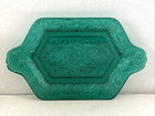 Indiana Glass Tiara Spruce Green Teal Tray For Creamer   Sugar