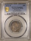 1873 H Round Bottom 7 Hong Kong Silver 20 Cents Pcgs Au Detail Cleaned