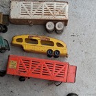 Structo Vintage Pressed Steel Toy Truck   Trailer Bodies Parts Lot W  Wheels