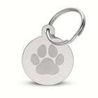 Engraved Pet Tag Dog   Cat Id Paw Print Custom Personalized Stainless Steel 