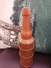 Vintage Turned Solid Wood Bottle Oak Cherry Walnut Decorative Pair Of 2 Signed