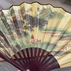 Japanese Art Silk Hand Folding Fan Along The River During Quingmin Festival 23   w