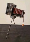 Vintage Glass Candy Container Camera   Tripod Antique  With Photo
