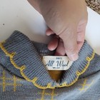 1930s 1940s Grey Mustard Yellow Vintage Wool Knit Skirt Top Scallop Collar Set