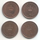 Gb Half Penny Coin X4 Queen Elizabeth Ii Decimal 1 2 Pence 1974 - 1977 - 1979 2 