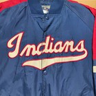 Vintage 90s Cleveland Indians World Series Champions Mlb Bomber Jacket - Large