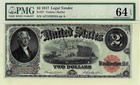 1917  2 Legal Tender Note Fr-57 Pmg Choice Cu-64 Epq