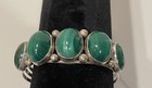 Vintage Navajo Sterling Silver Malachite Cuff 7    Signed Lambert Livingston  ll 
