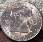 1956 Franklin Half Dollar Unc Silver Frosty Uncirculated Finish