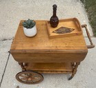 Vintage Wooden Drop-leaf Tea Cart