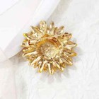 Elegant Yellow Sunflower Rhinestone Lapel Pin For Women Delicate Enamel Brooch