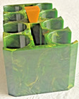 Vintage Green Bakelite Catalin Poker Chip Caddy Holder Yellow Swirl-  795 Grams