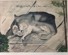  lion Of Lucern  Watercolor Signed