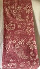 Rare Antique French Early Bird Fruit Nantes Toile Cotton Fabric Piece  Red