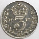 1918 Great Britain Silver Three Pence  lot 2 