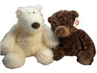 Bundle Of 2 Gund Plush Bears - Brown   Cream - Soft   Cuddly 