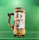 Vintage German Beer Stein  Handmade Pottery Art Mug-pottery Beer Tankard Germany