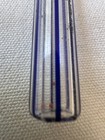 Antique Art Deco Cobalt Blue Striped Glass Perfume Bottle With Steel Screw Cap