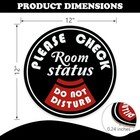 Please Check Room Status Front Door Sign  Do Not Disturb Wood Hanger Office