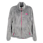 The North Face Women s M Gray W  Bright Pink Full-zip Osito Teddy Fleece Jacket