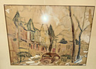 Joshua Kaganove Jewish Wpa Era Chicago Modernist Neighborhood Watercolor 1935   