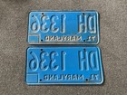 Rare 1971 With 1975 Tabs Maryland License Plate Plates Pair Original Chevy Ford