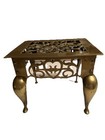 Antique English Brass Footman Fireplace Trivet Kettle Stool Stand Hearthware 17 