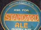 Vintage Original Standard Ale 13  Tin Beer Tray  Rochester  N y 