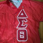 Augusta Sportwear Delta Sigma Theta Red Jacket Cross Lines Women Size Small 
