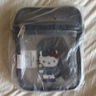 Hello Kitty Mariners Clear Front Plastic Zipper Bag case - Black   Clear