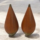 Vintage Danish Modern Conical Teak  Salt   Pepper Shakers P J Ostergaard