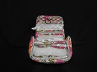 Vera Bradley Tea Garden Small Hanging Travel Bag Cosmetic Makeup Pink Green Gray