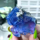76g Natural Crystal Rare Transparent Blue Cubic Fluorite Sample china
