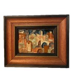  Old Israel Framed Ruth Faktor Jewish Judaica Tile Ceramic Old City Jerusalem