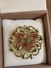 Swarovski 2002 Annual Beauty Butterfly Brooch Pink Green Crystal W  Box