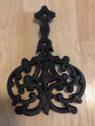 Vintage Cast Iron Trivet Ornate Design 3 Footed Farmhouse Decor Country