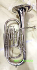 Baritone Horn Of Pure Brass Made In Chrome Polish  cushion Case   Free Fast Ship