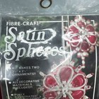 Vtg Fibre-craft Satin Spheres Red Sequin Bead Christmas Ornament Kit Makes 2