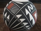 Native American Acoma Fine Line Hand Painted Pottery By Victorino