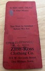 Vintage Weekly Time Book For Contractors Zion-ross Clothing Co Des Moines Iowa