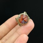 Ancient Roman Bronze Ring With Intaglio Stone Insert