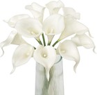 White Calla Lily 12pcs Artificial Flowers Bouquet For Wedding Bride Shower Bl   