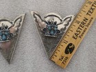 Vintage Southwestern Western Collar Tip Silver  Turquoise Pin Back
