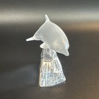 Dolphin Goebel Lead Crystal Frosted Dolphin Figurine Paperweight 1987 Retired