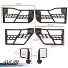 Fit For 07-18 Jeep Wrangler Jk 4 Door Iron Tube Doors   Side View Mirrors Black