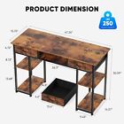 Jhk 48 Inch Home Office Small Computer Desk Small Table With 3 Fabric Drawers 